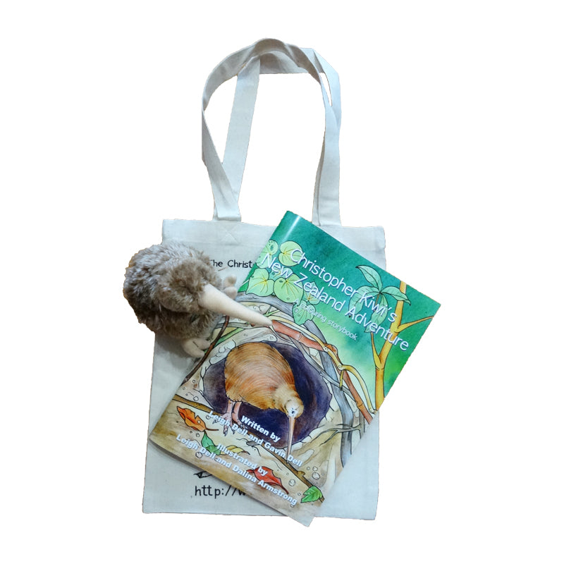 Christopher Kiwi’s New Zealand Adventure and Small Native Kiwi Gift Set