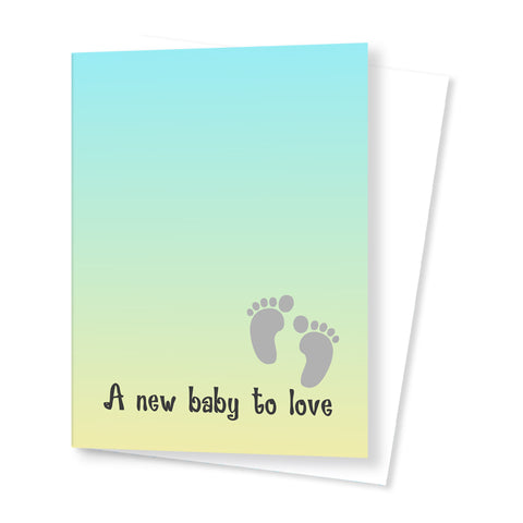 'A New Baby to Love' Card - Green/Yellow