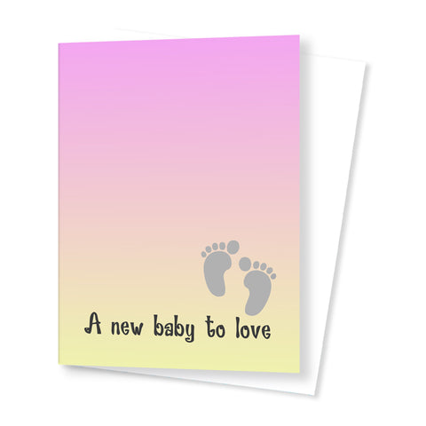 'A New Baby to Love' Card - Pink/Yellow