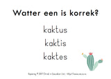 Afrikaans Spelling Cards - Two Syllable