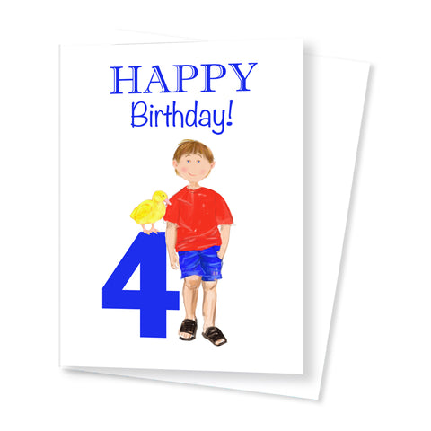 4th Year Birthday Card