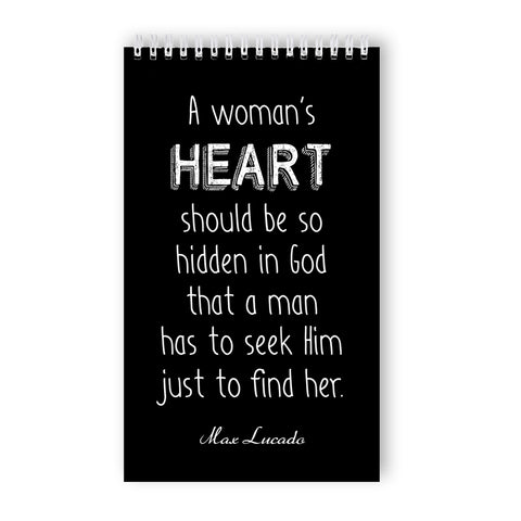 Ring-bound 'A Woman's Heart' Notebook - 50 Unlined Pages