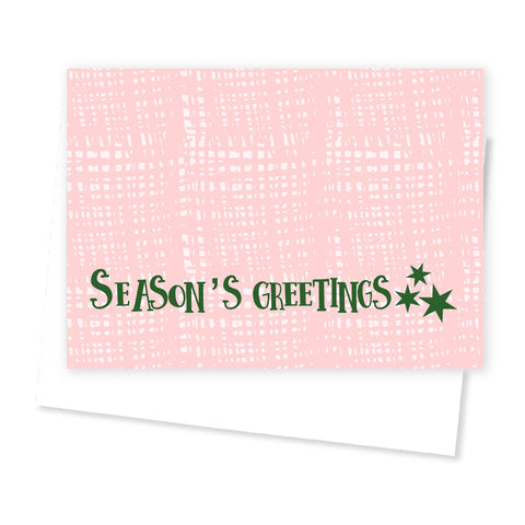 'Seasons Greetings' Christmas Card - Orange