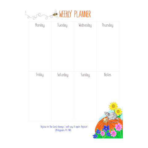 Weekly Planner - Pumpkin and Mouse Design